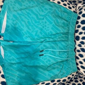 Chubbies Teal and White Swim Shorts